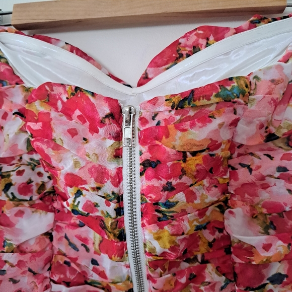 Forever 21 Floral Ruched Chiffon Mini Dress - Picture 5 of 8